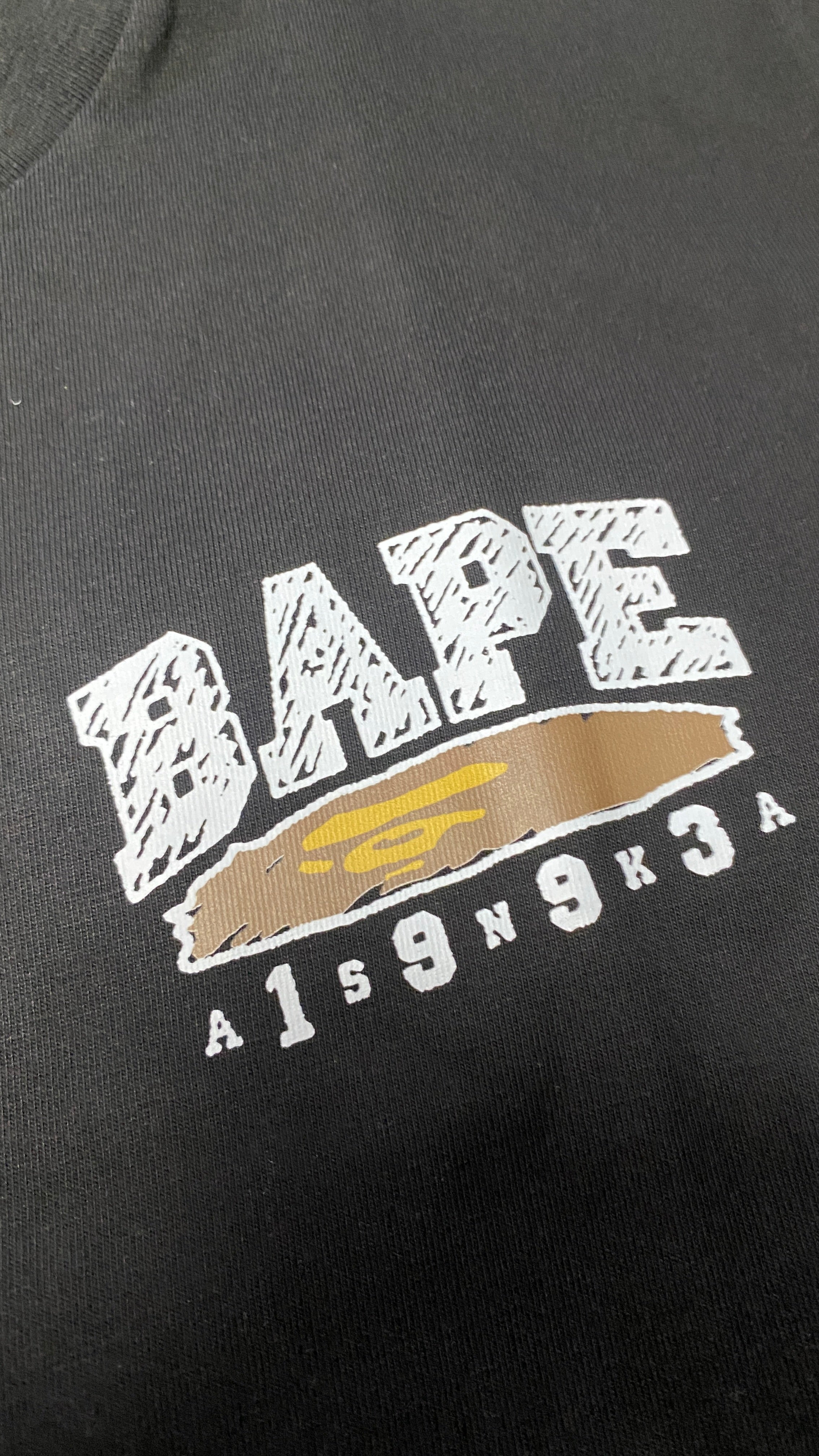 APE Black Hand Draw T Shirt