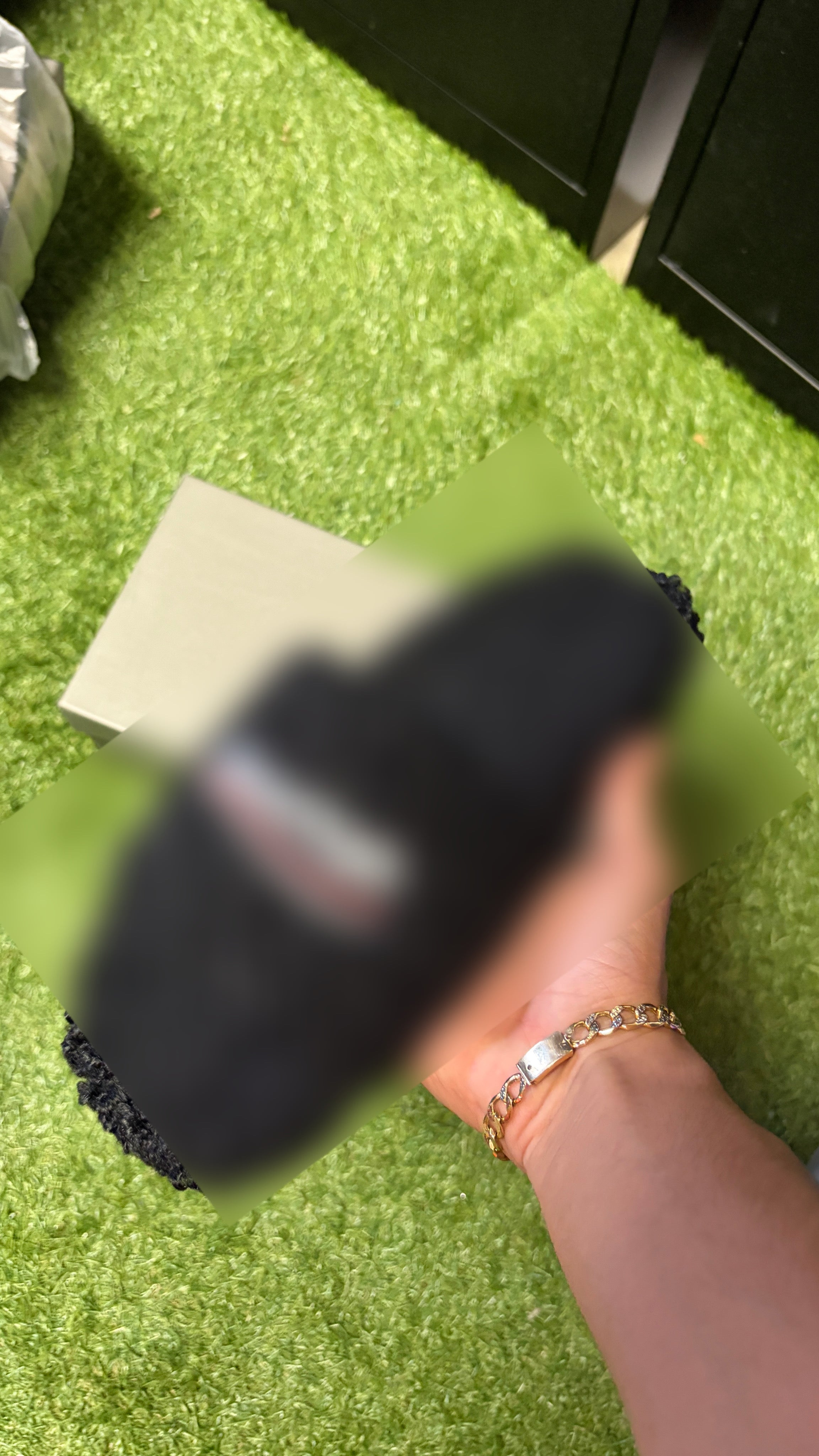 Black Furry Designer Slides