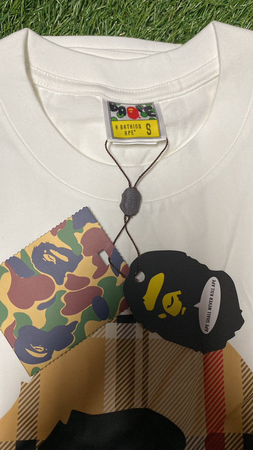 APE White Check T Shirt