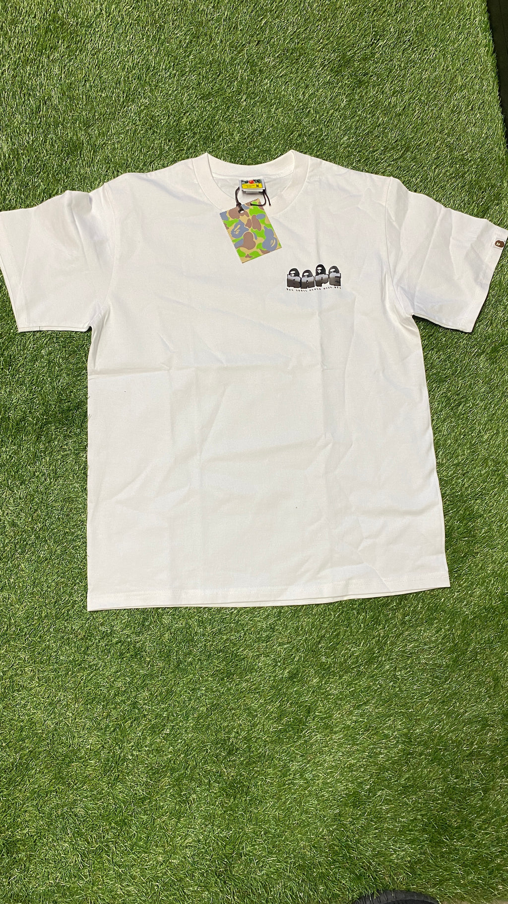 APE White Stroke Camo T Shirt