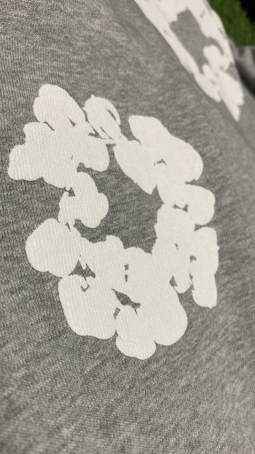Gray Cotton Wreath Hoodie