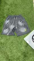 Gray Side Panel Relaxed Shorts