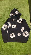 Black and White Cotton Wreath Hoodie