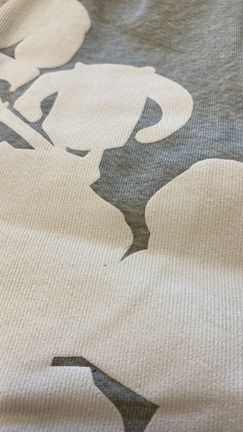 Big Gray Cotton Wreath Shorts