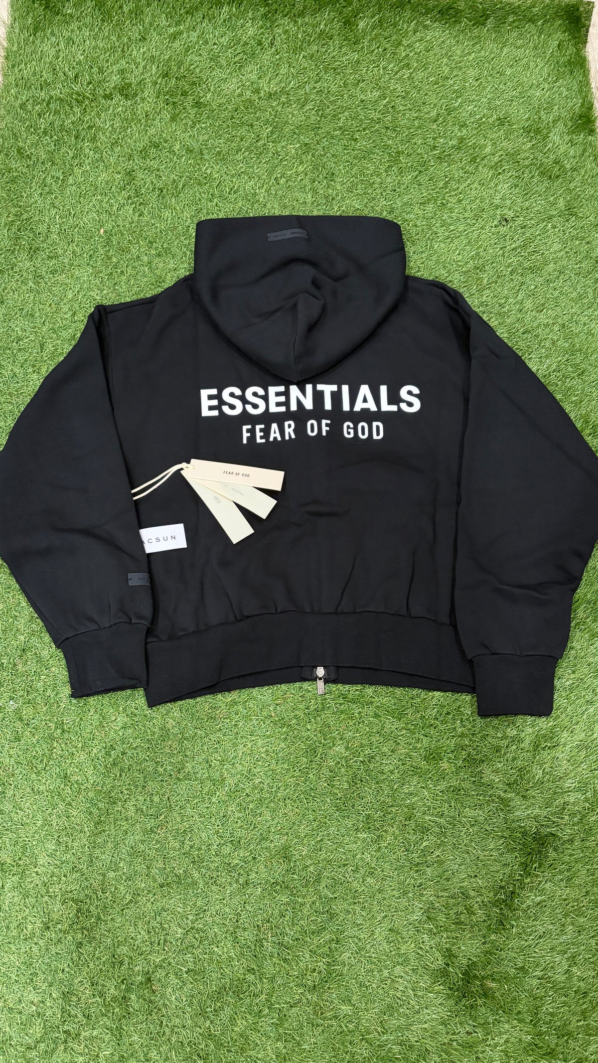 Black Relaxed Zip-Up Hoodie