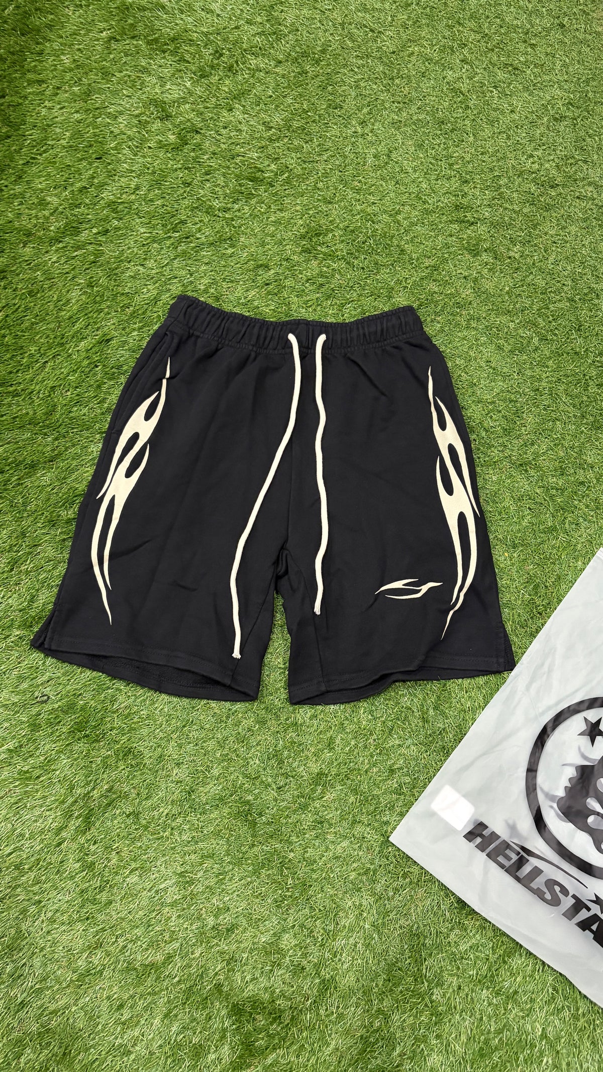 Black Side Panel Relaxed Shorts