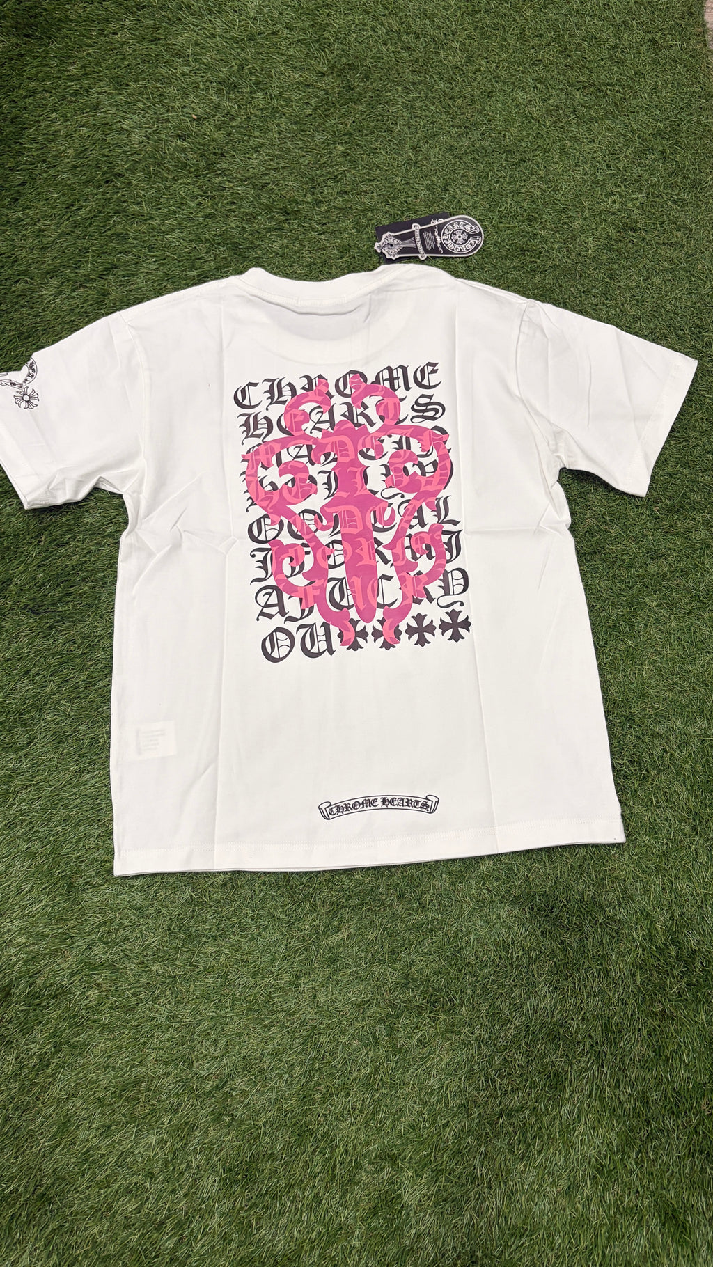 CH White & Pink Dagger Graphic T-Shirt