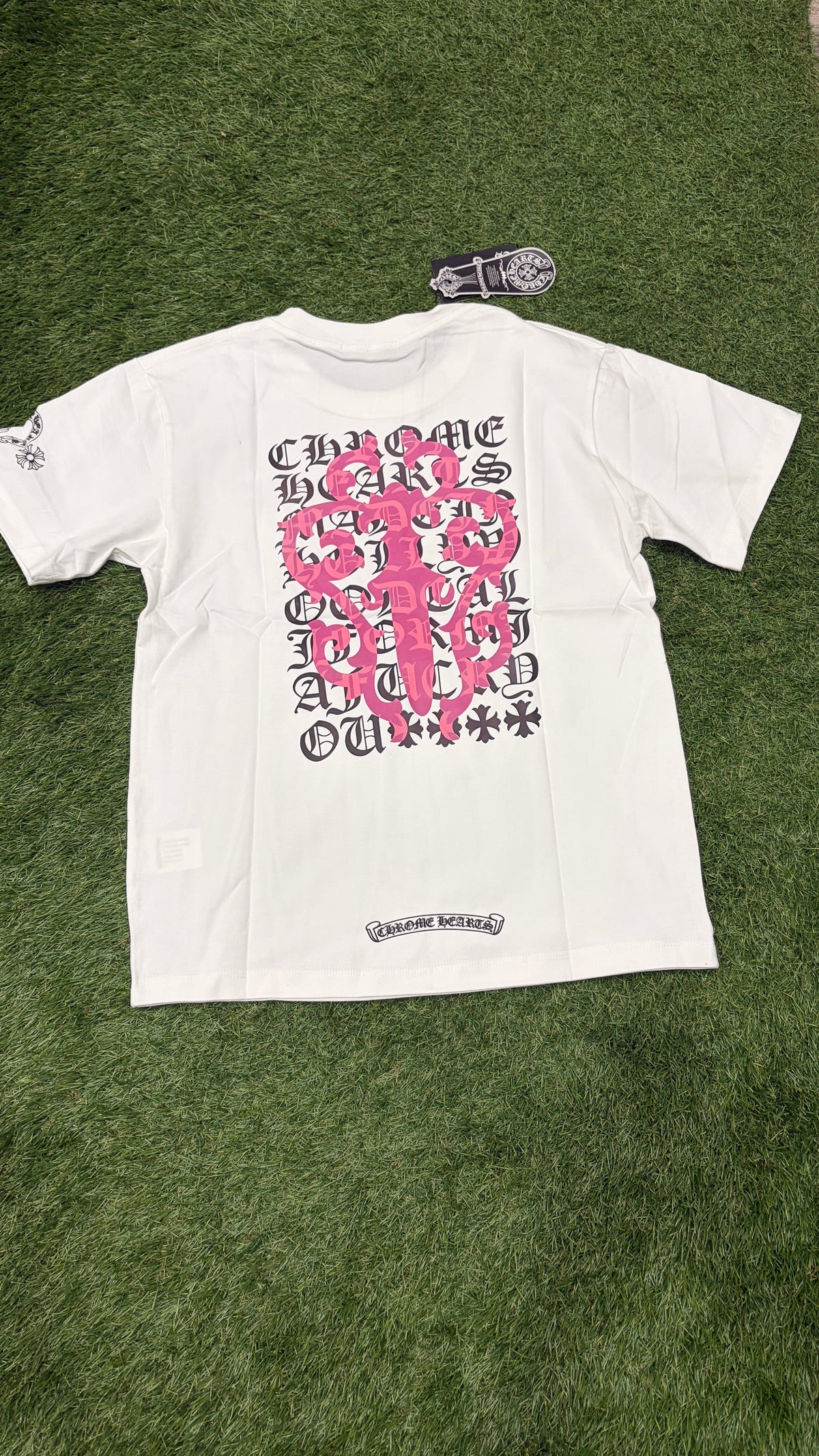 CH White & Pink Dagger Graphic T-Shirt
