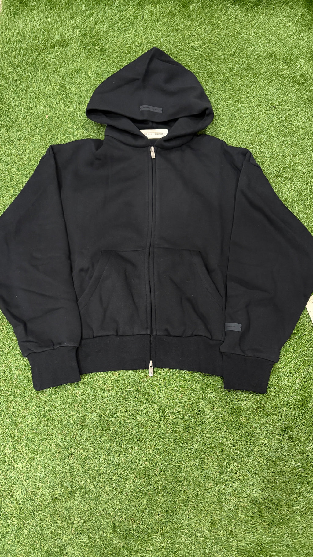 Black Relaxed Zip-Up Hoodie