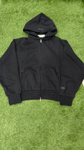 Black Relaxed Zip-Up Hoodie