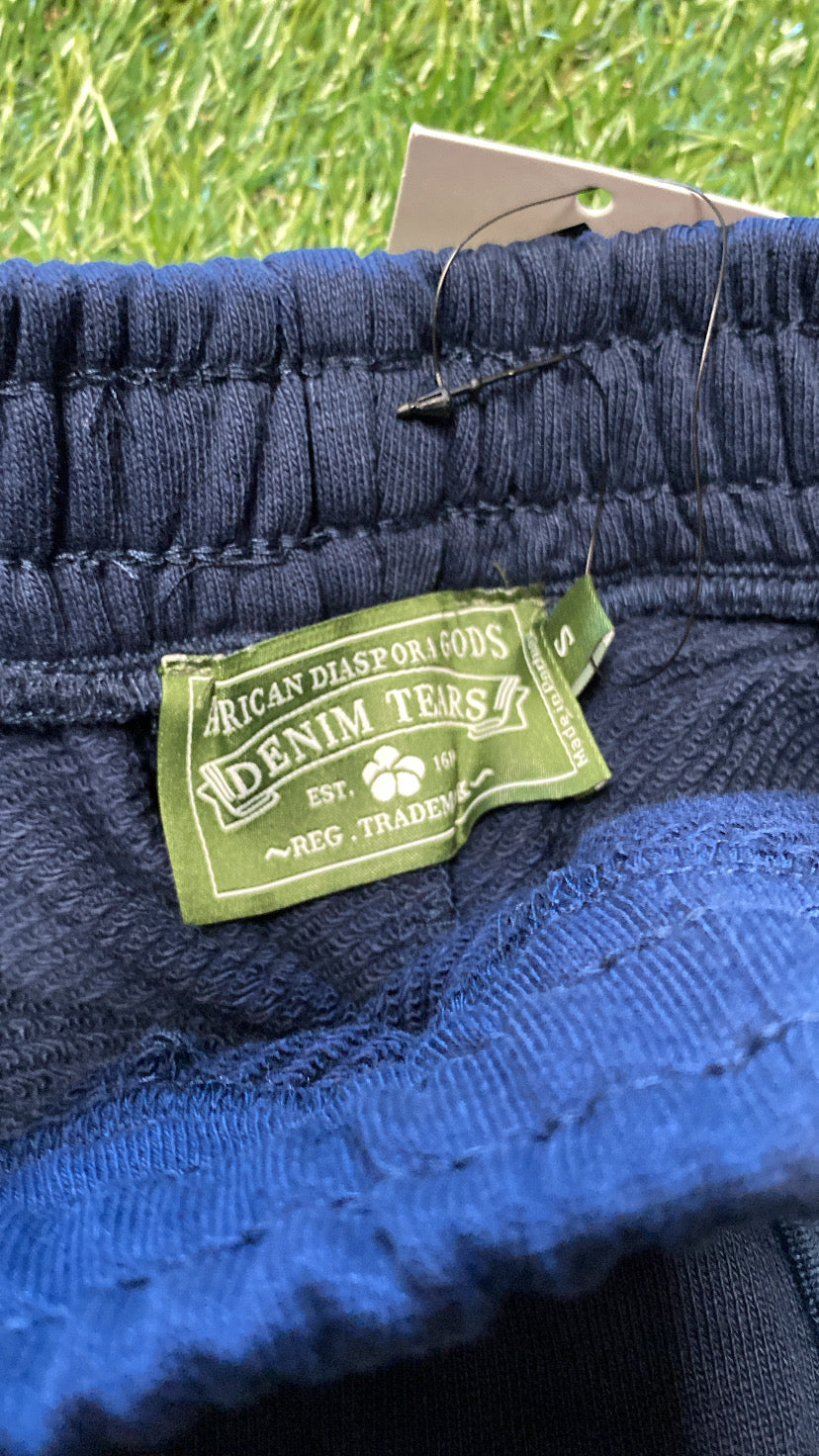 Navy Blue Cotton Wreath Shorts