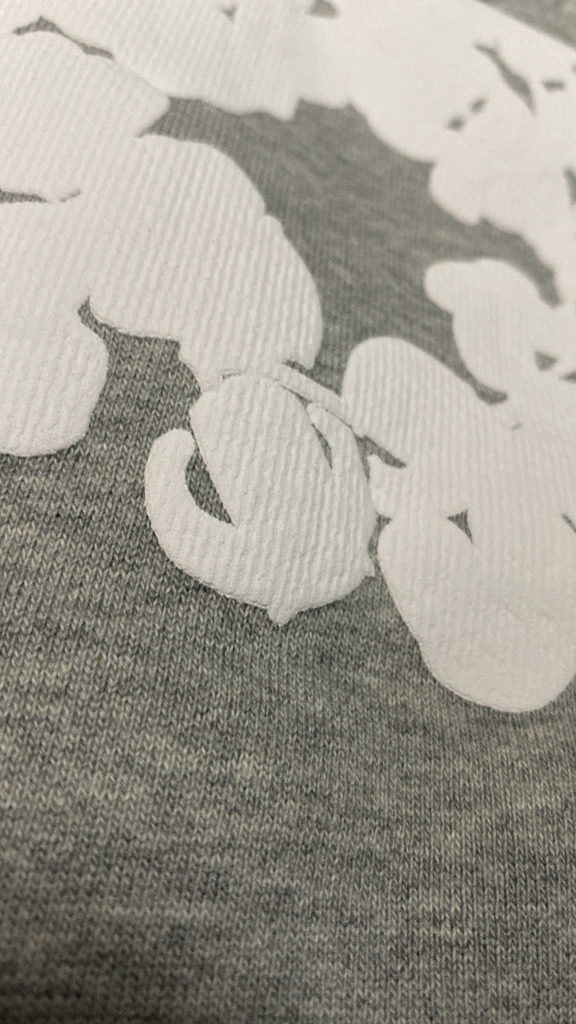 Gray Cotton Wreath Shorts