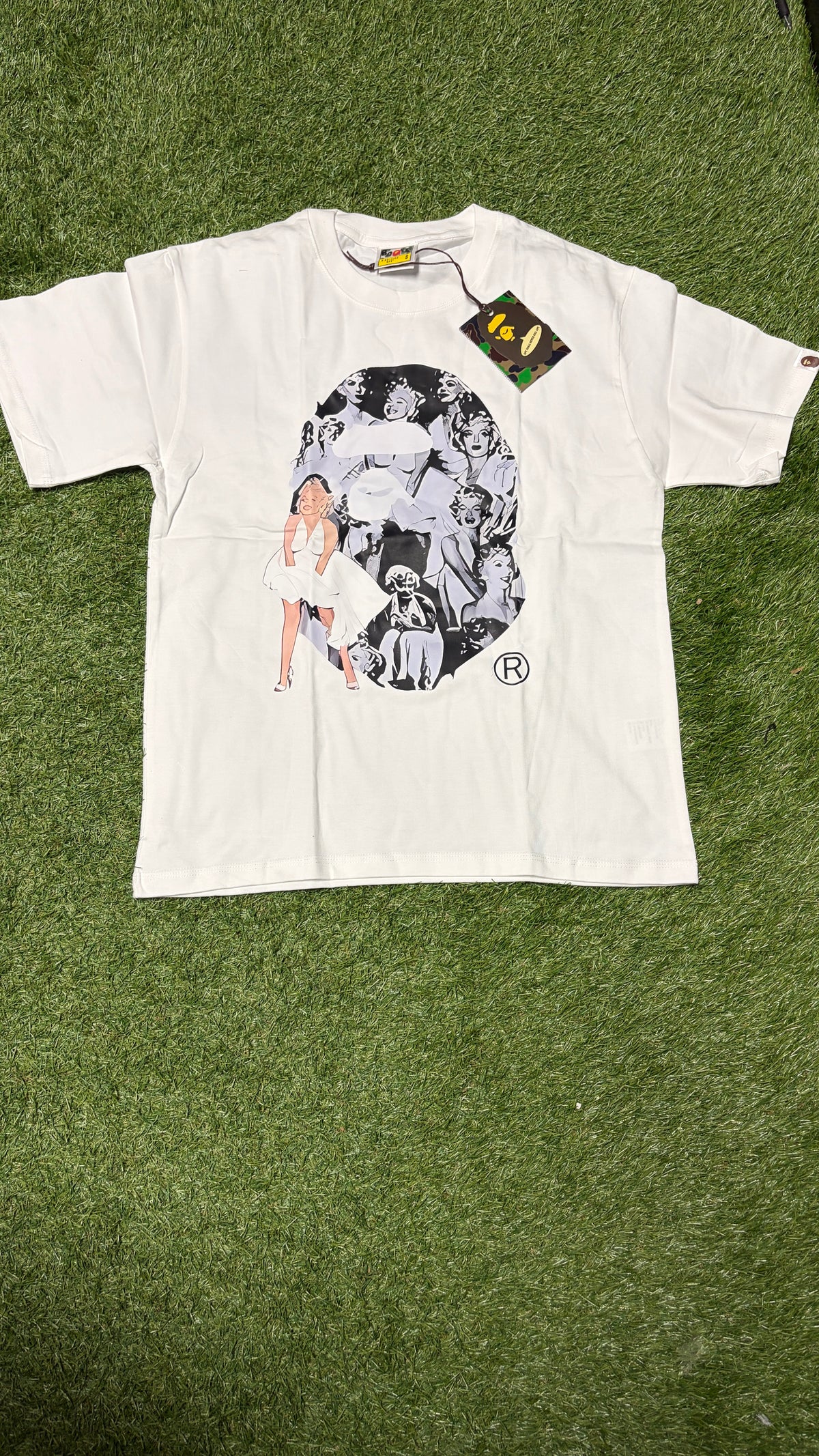 White Portrait Graphic T-Shirt