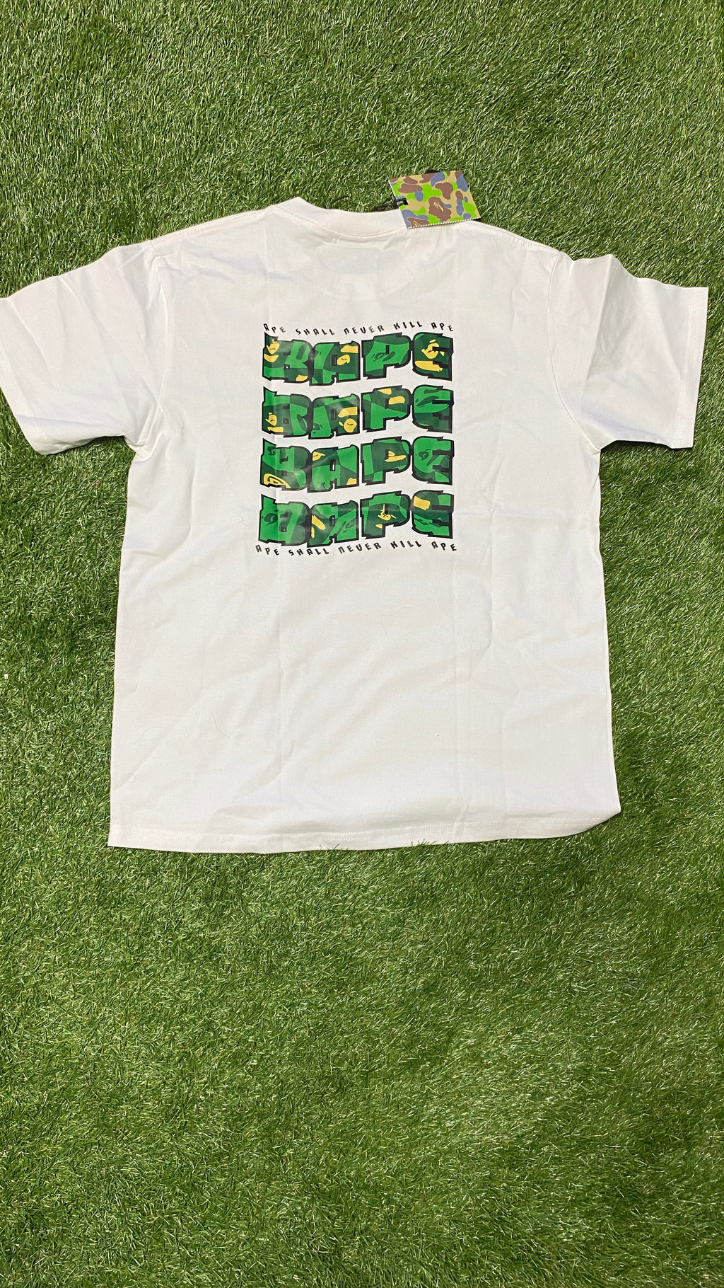 APE White Stroke Camo T Shirt