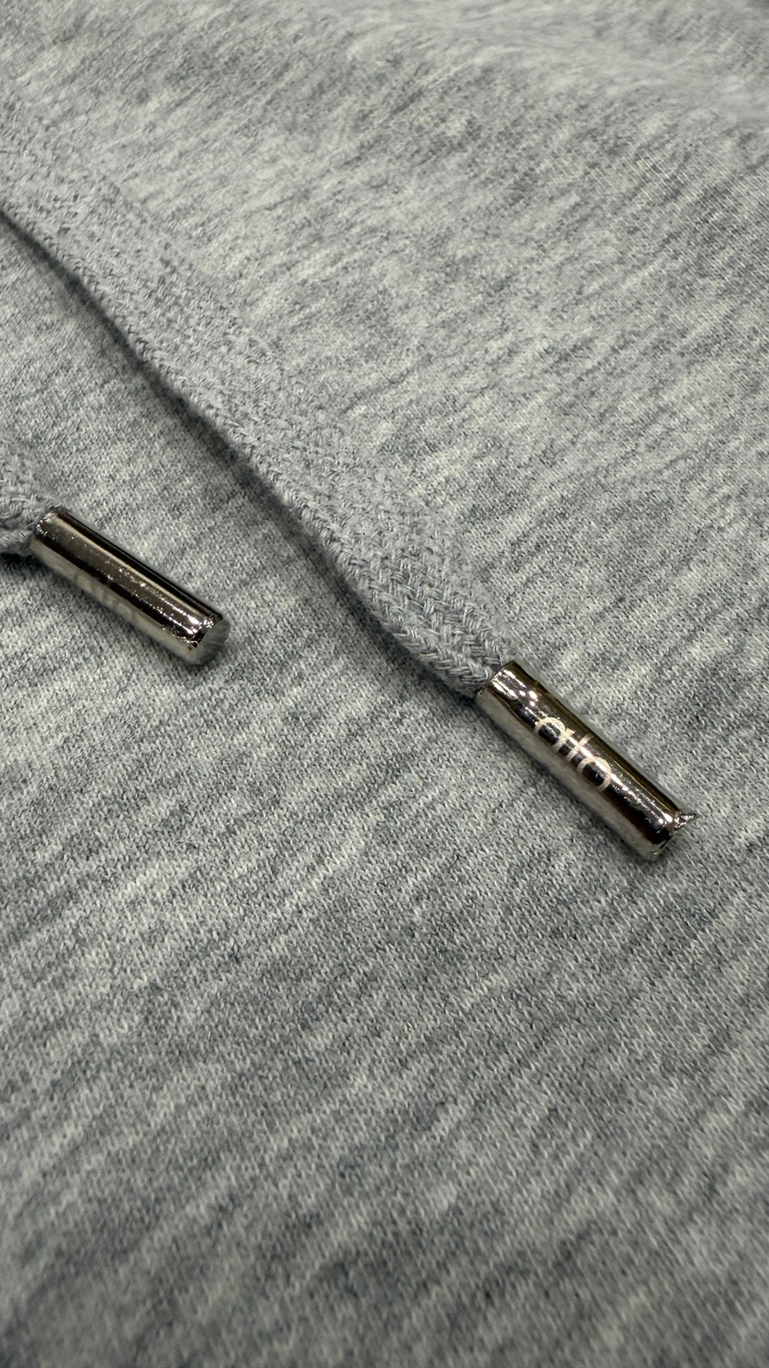 Heather Gray Alo pullover hoodie - Drawstring ends