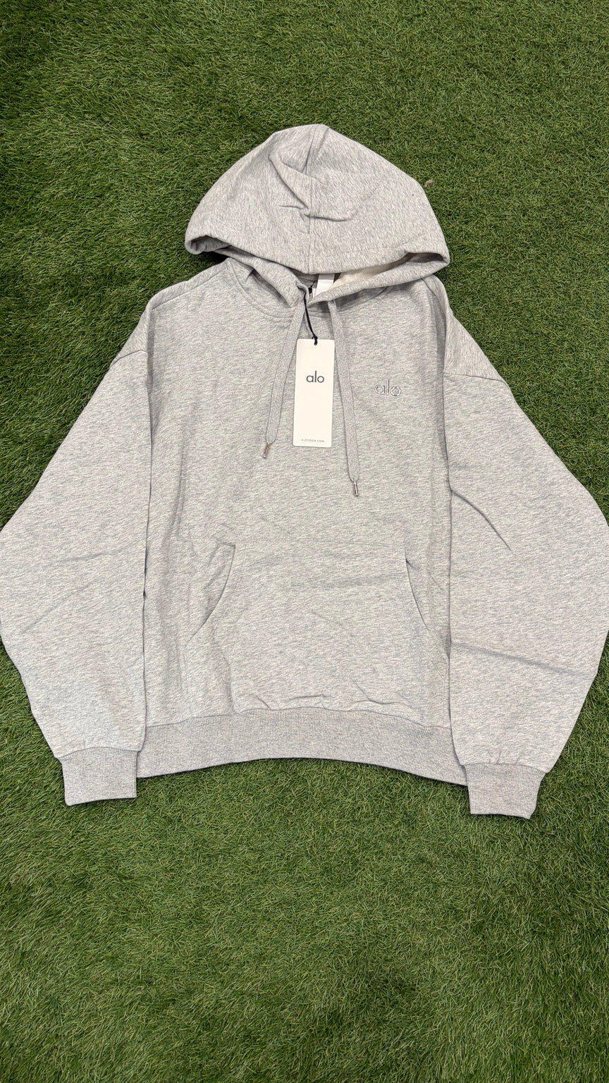 Heather Gray Alo pullover hoodie - Full front
