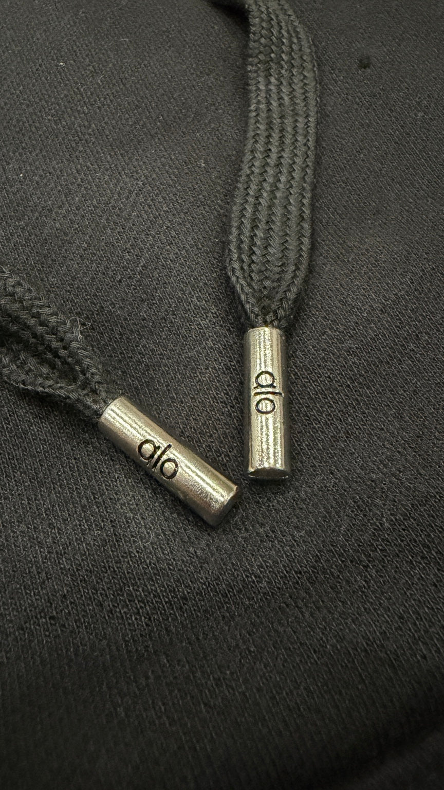 Black Alo pullover hoodie - Drawstring ends