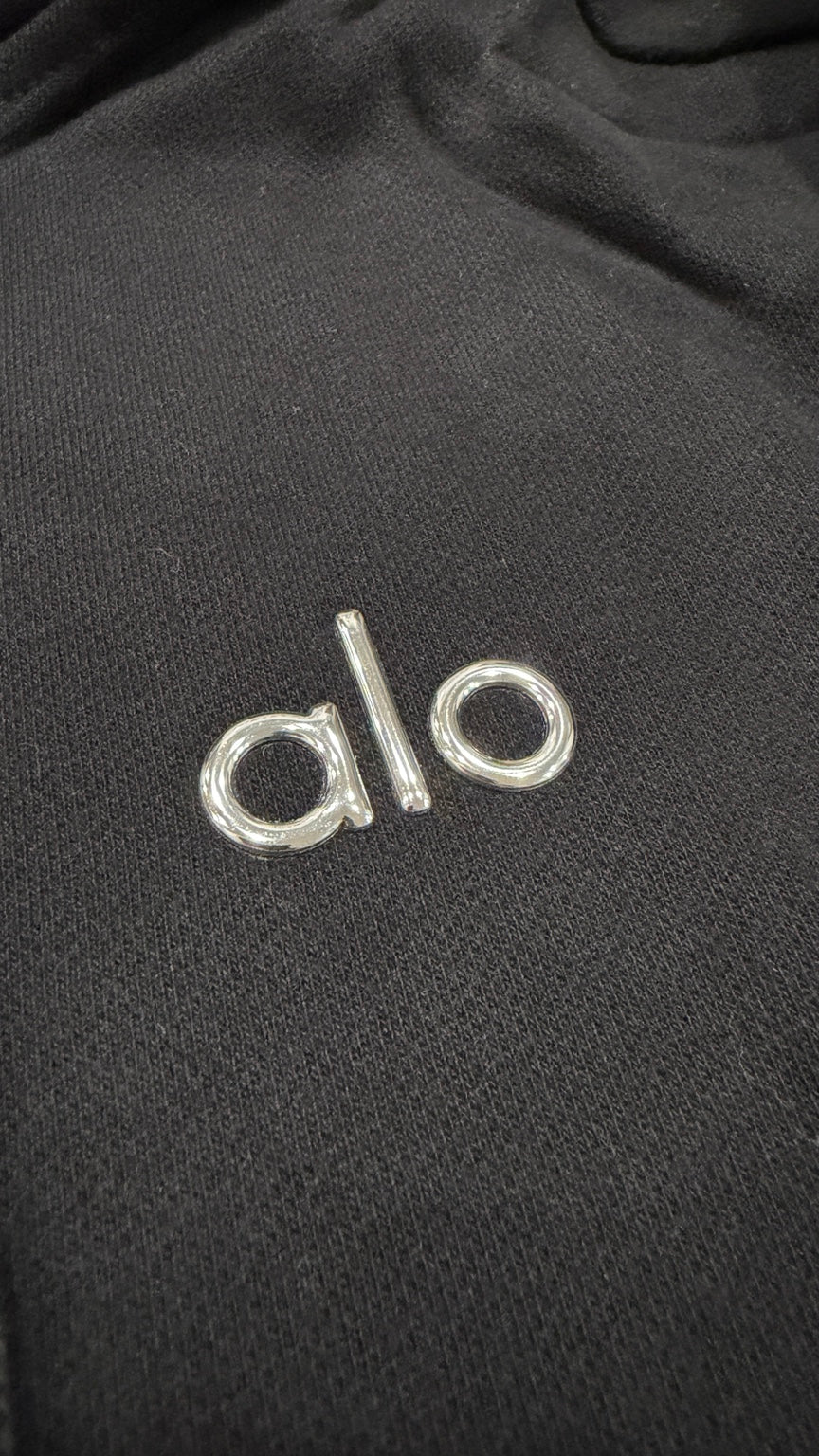 Black Alo pullover hoodie - Metal chest logo