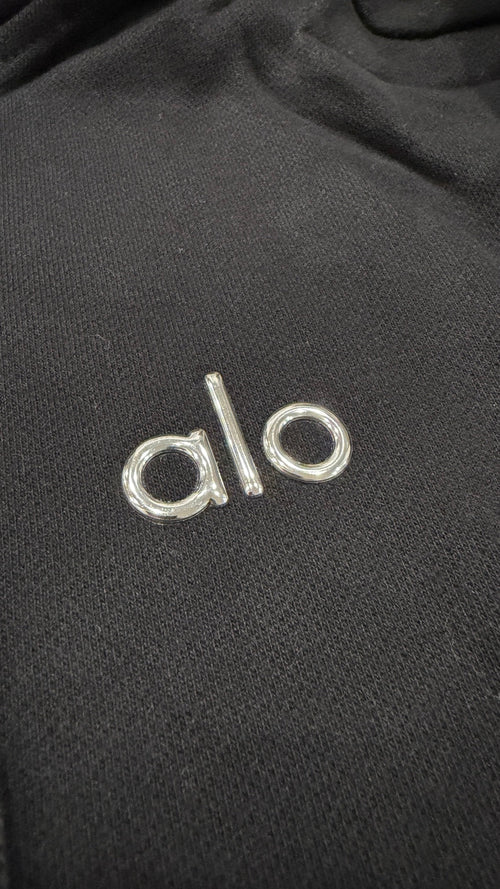 Black Alo pullover hoodie - Metal chest logo
