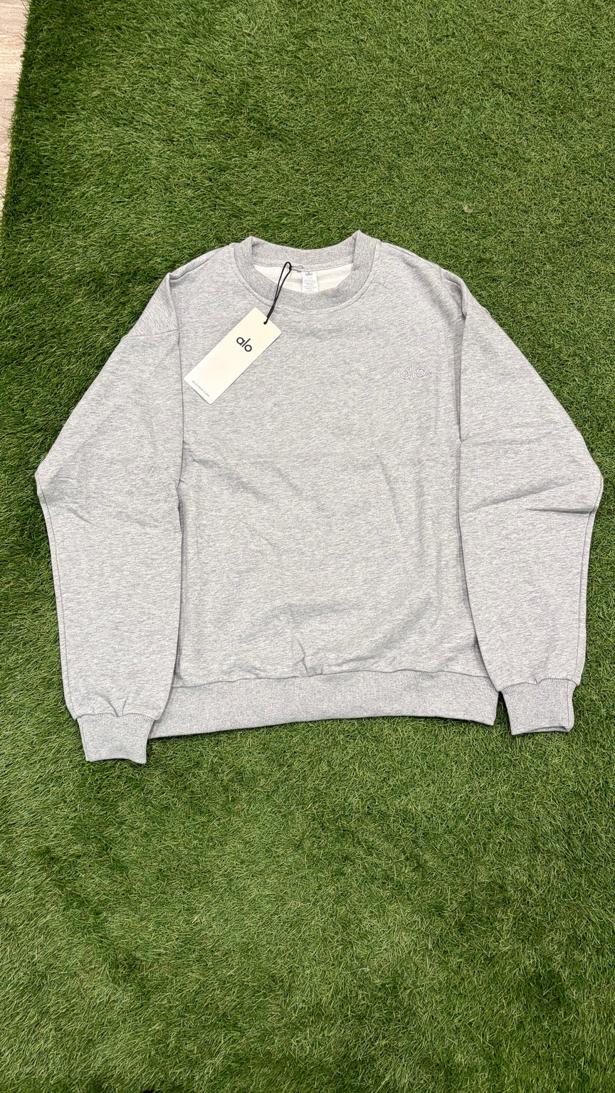 Heather Gray Alo crewneck sweatshirt - Full front
