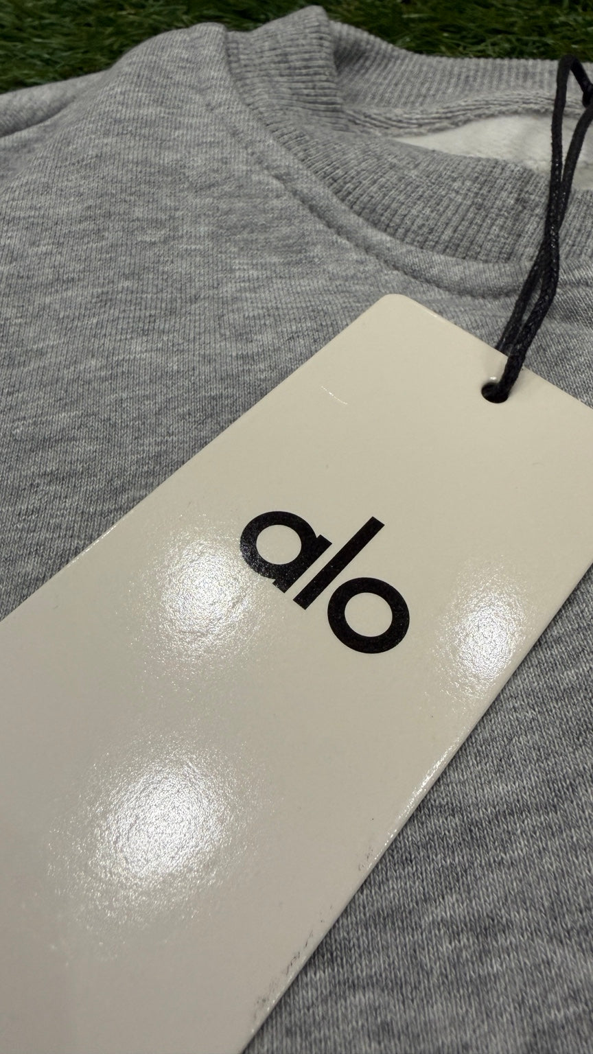 Heather Gray Alo crewneck sweatshirt - Hangtag