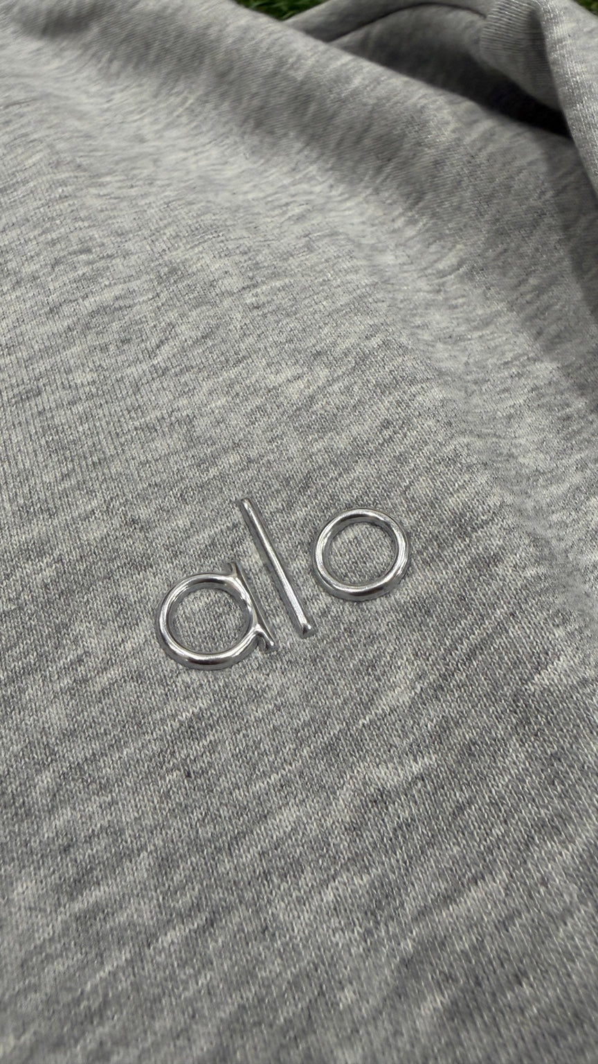 Heather Gray Alo crewneck sweatshirt - Metal chest logo