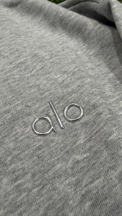Heather Gray Alo crewneck sweatshirt - Metal chest logo