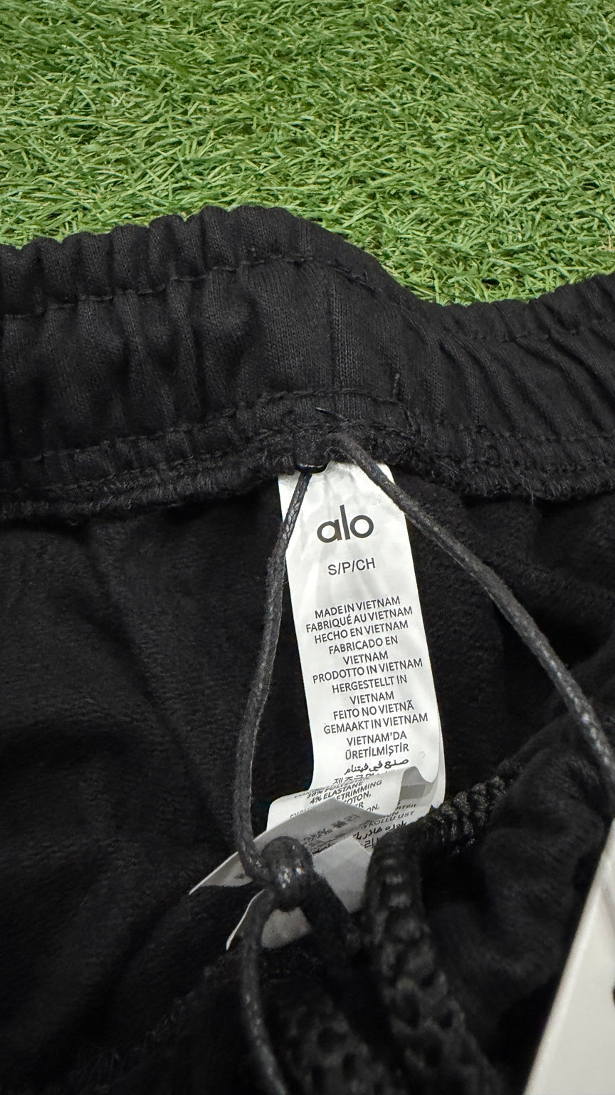 Black Alo straight-leg sweatpants - Care and size label