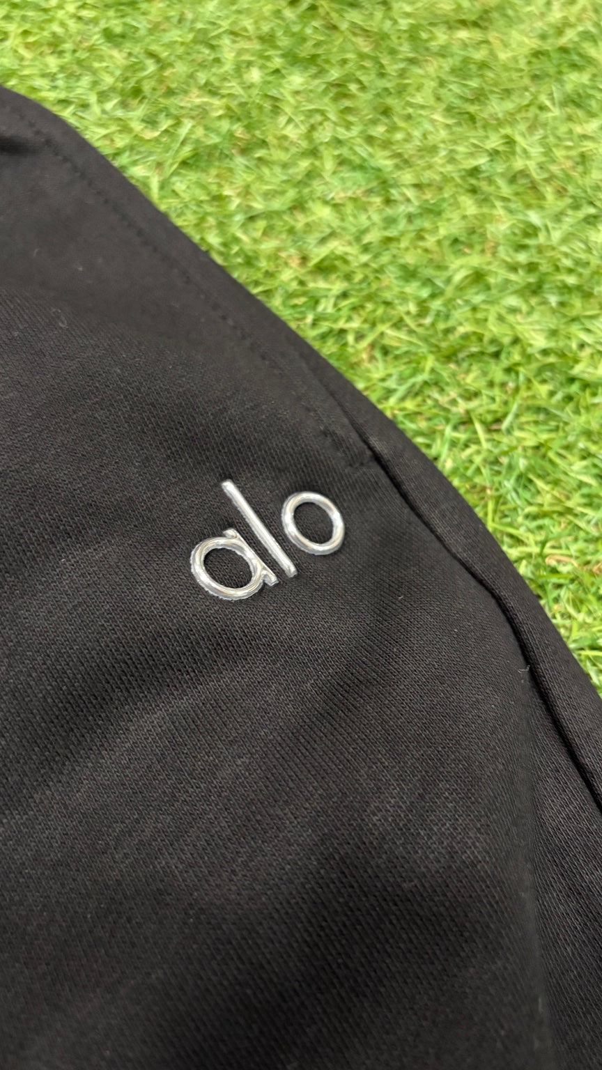 Black Alo straight-leg sweatpants - Metal leg logo