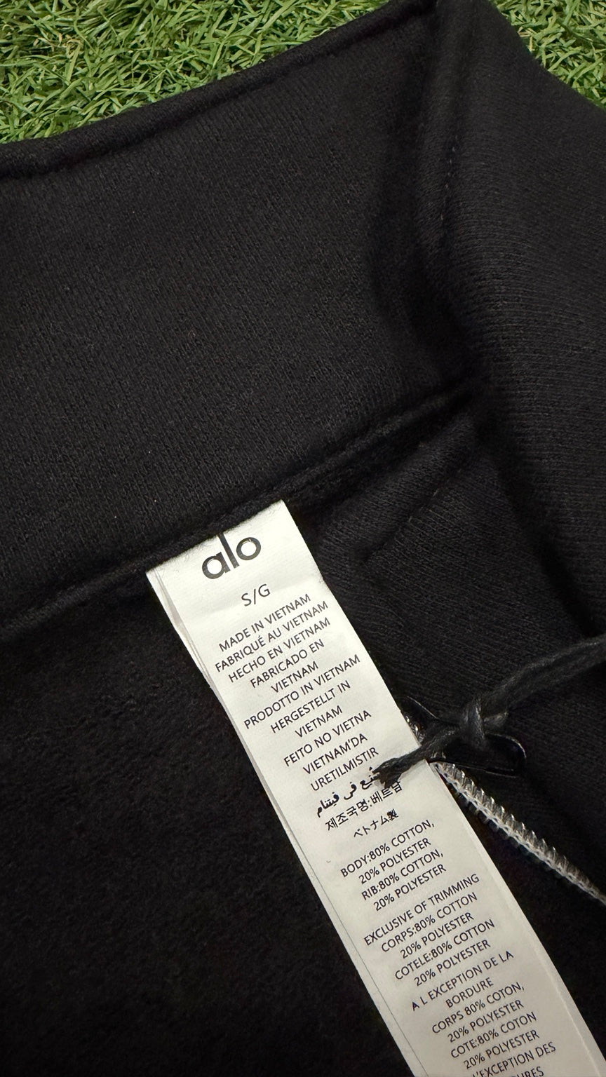 Black Alo quarter-zip pullover - Care and size label