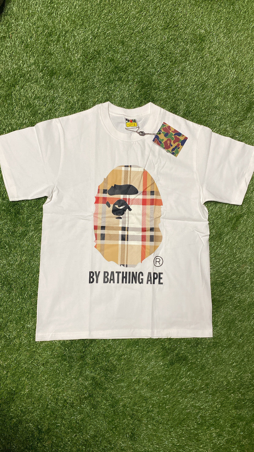 APE White Check T Shirt