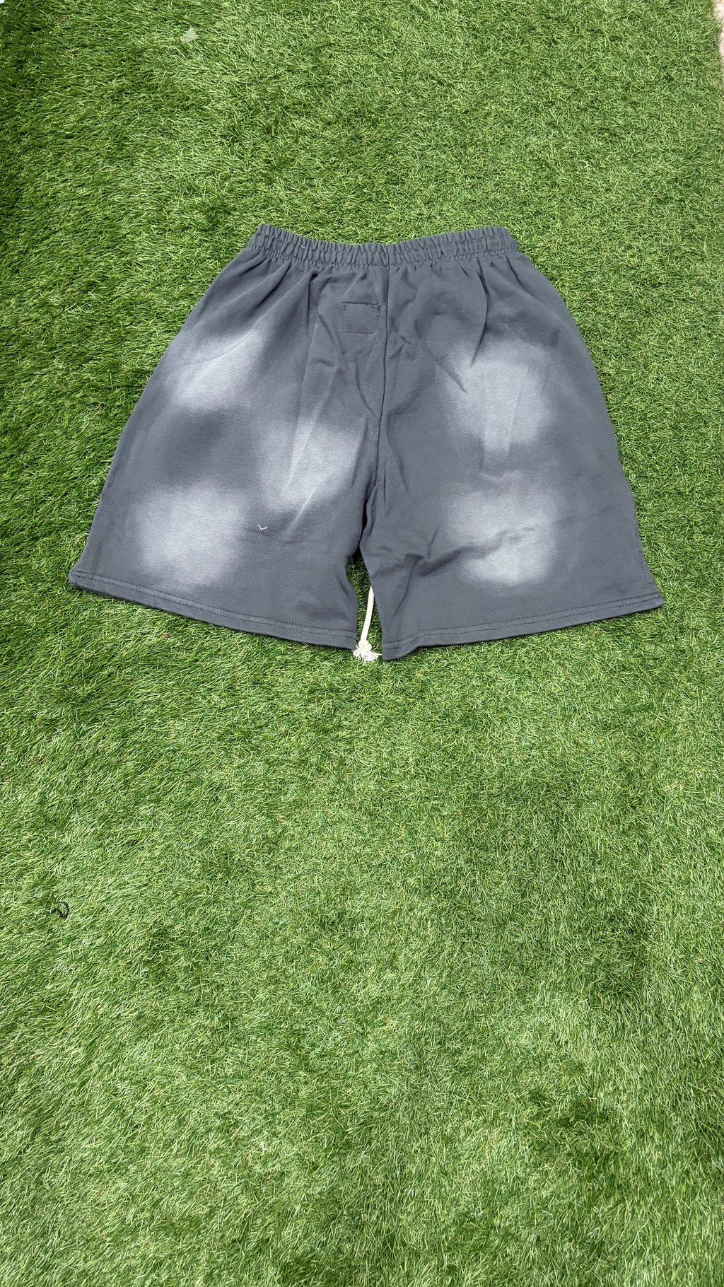Gray Side Panel Relaxed Shorts