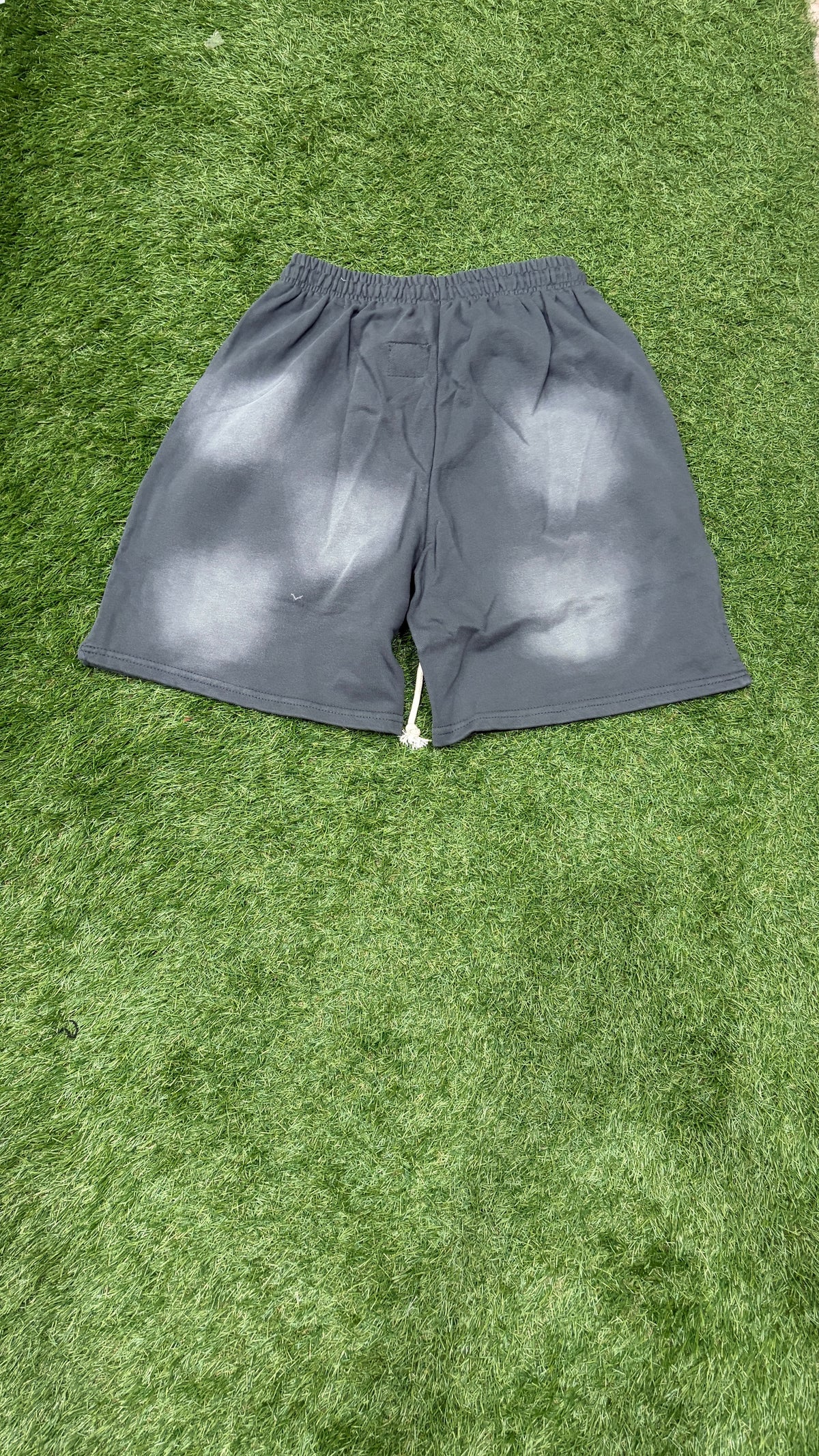 Gray Side Panel Relaxed Shorts