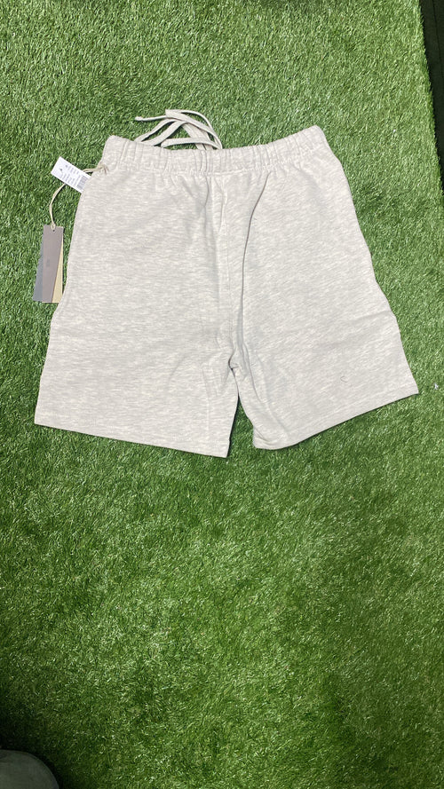 Light Oatmeal Relaxed Cotton Shorts