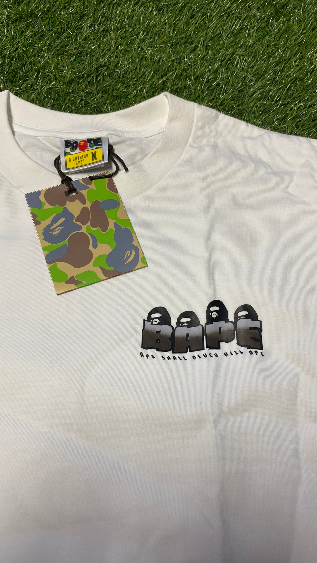 APE White Stroke Camo T Shirt