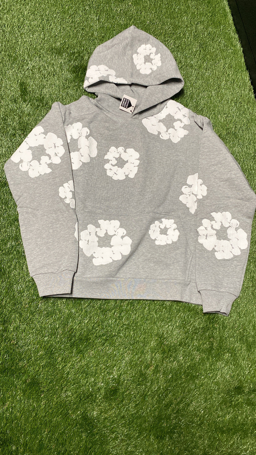 Gray Cotton Wreath Hoodie