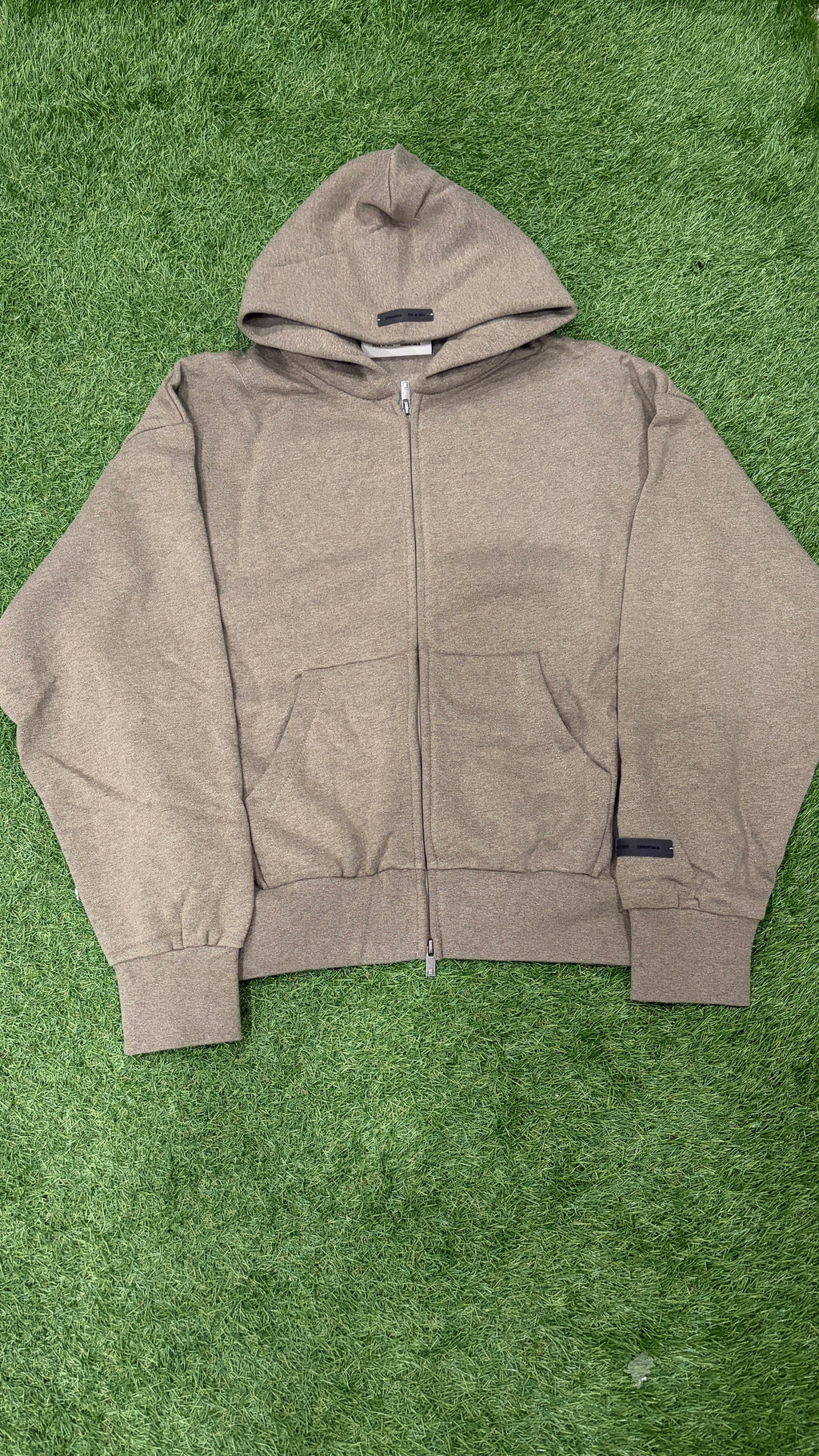 Gray Relaxed Zip-Up Hoodie
