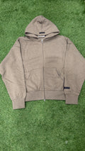 Gray Relaxed Zip-Up Hoodie