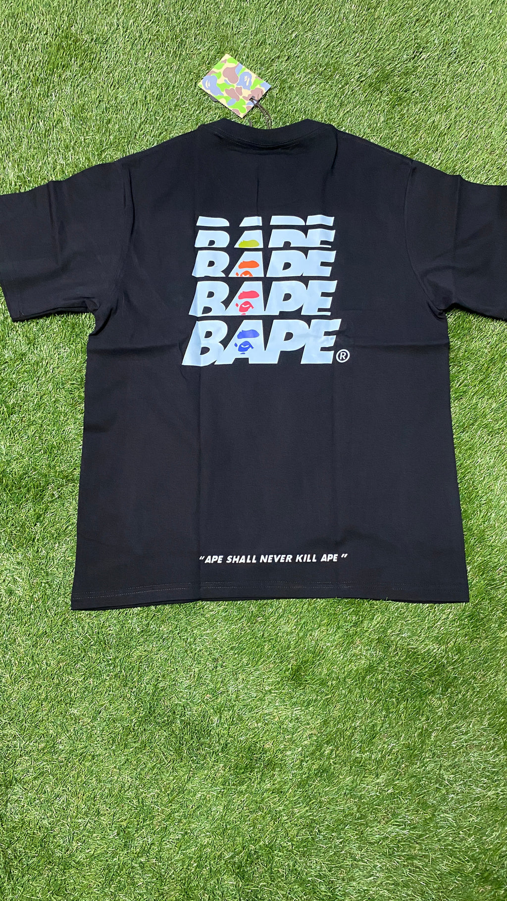APE Black Green & Blue Camo T Shirt