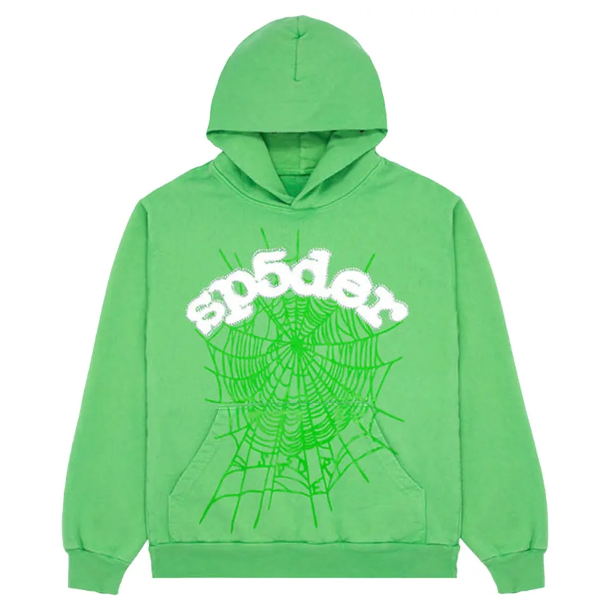 Slime Green Rhinestone Sp5der Hoodie