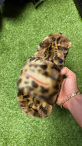 Leopard Faux Fur Slides
