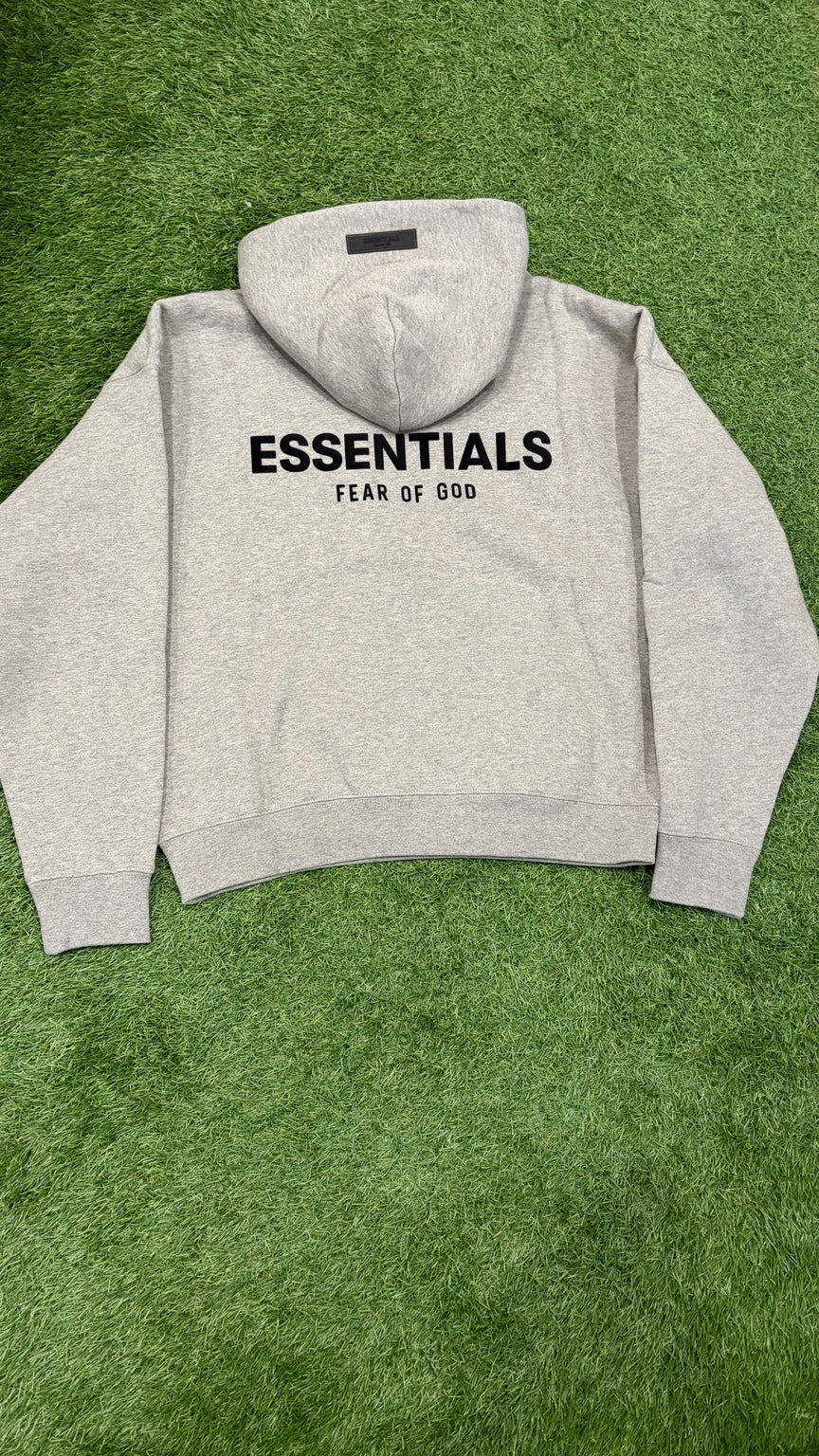 Dark Oatmeal Essentials hoodie back