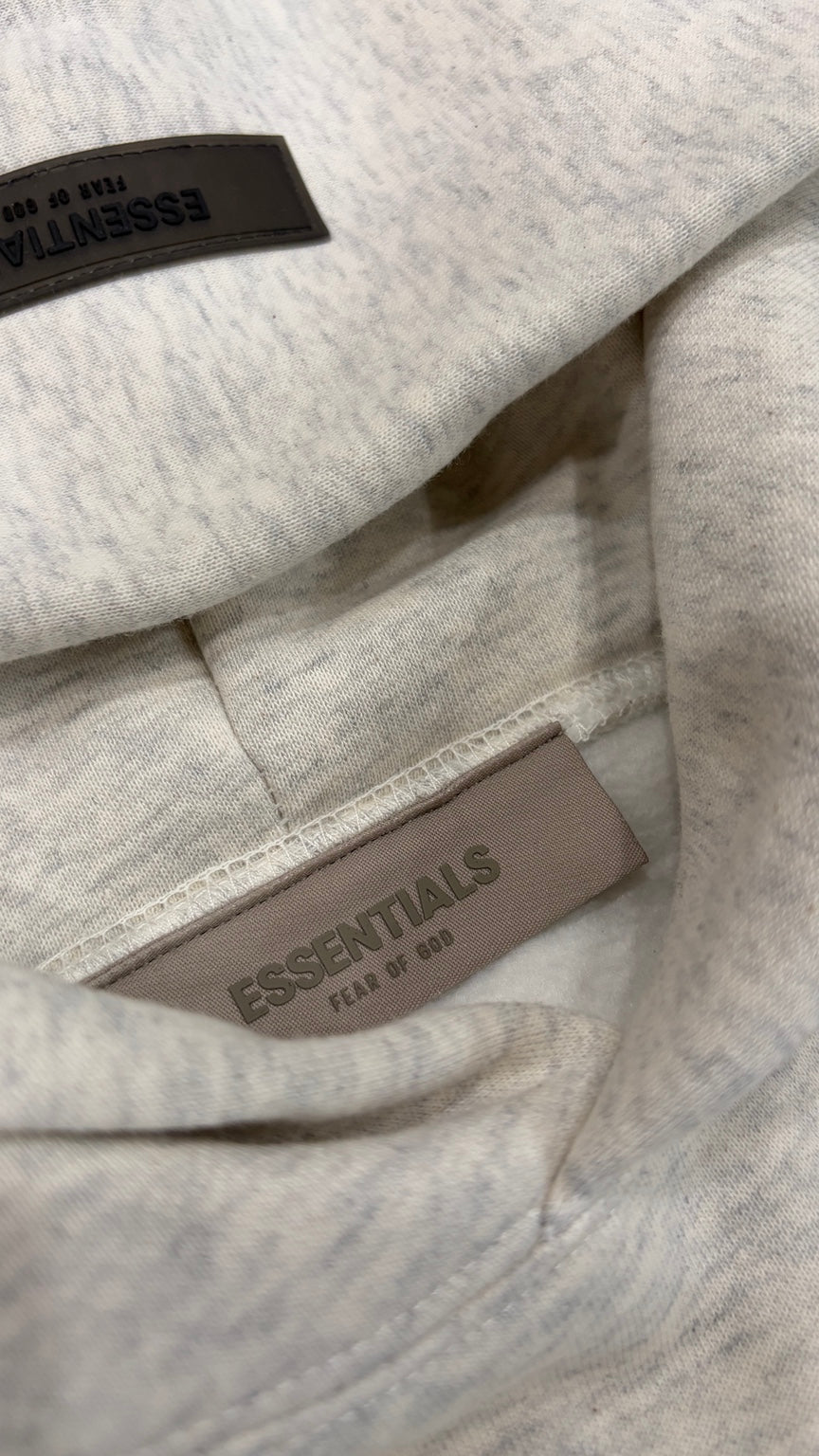 Light Oatmeal Essentials hoodie interior label detail