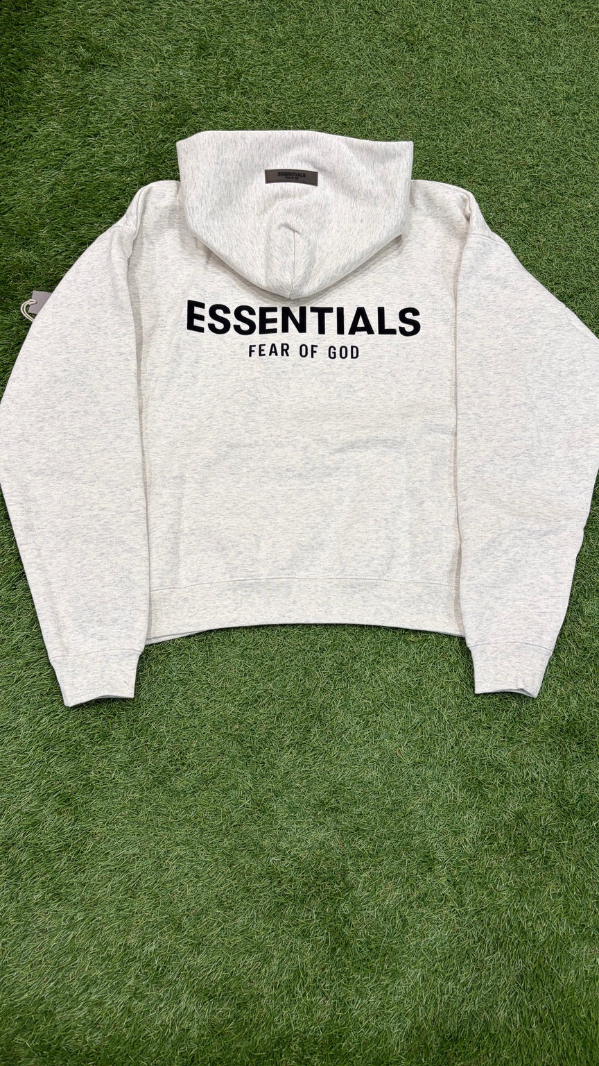 Light Oatmeal Essentials hoodie back