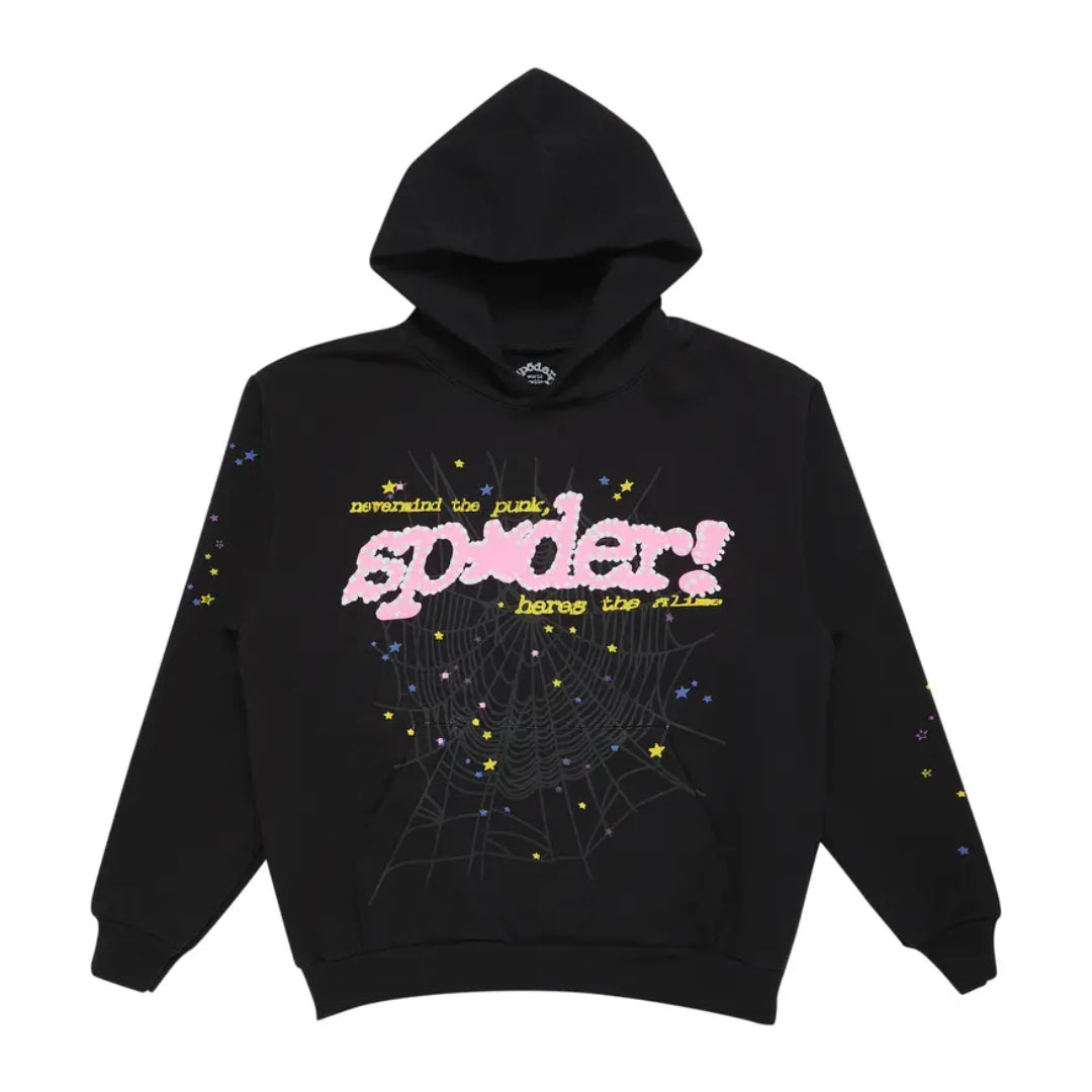 Black & Pink Sp5der Hoodie