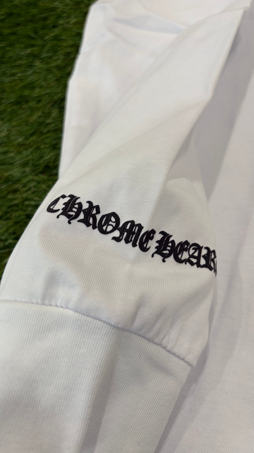 Close-up of black lettering at cuff